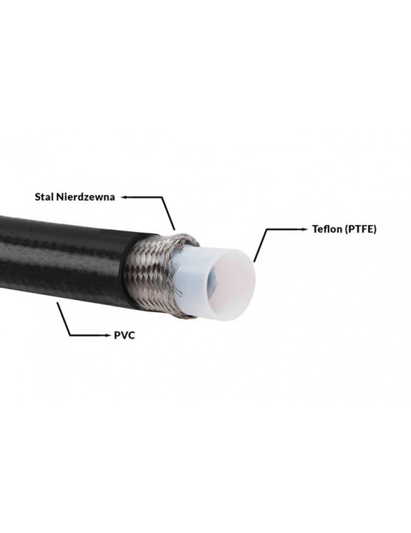 Przewód teflonowy PTFE w podwójnym oplocie AN8 11mm