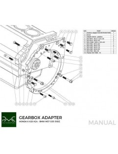 Adapter skrzyni biegów Honda K K20 K24 - Manual / automat DCT 8HP BMW RWD