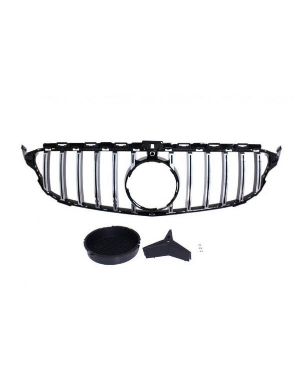 Grill Mercedes Benz W205 GT-R Look Chrome-Gloss Black 15-19