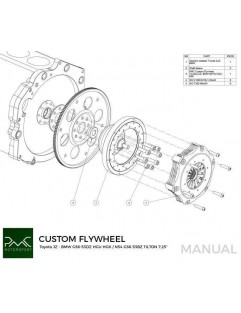 Koło zamachowe do konwersji Toyota JZ - BMW M57N HGU HGK / N54 - 184mm 7.25" (P)