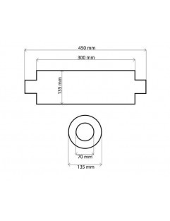 Tłumik Środkowy 70mm TurboWorks RS 304SS 300mm