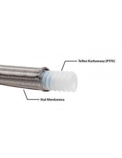 Przewód teflonowy PTFE w oplocie stalowym karbowany AN10 16mm