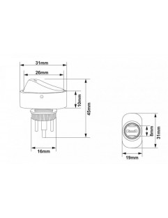 Włącznik Oval ON-OFF 3PIN Red