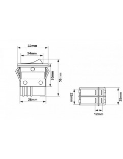 Włącznik rocker 4 PIN Red