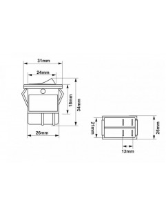 Włącznik rocker led 4 PIN Red