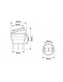 Włącznik Round ON-OFF 3PIN Blue