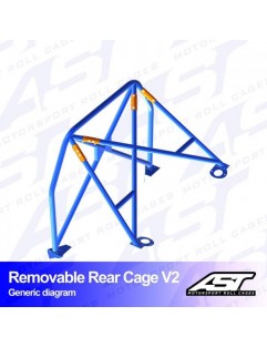 Roll Bar AUDI 100/200 (C3 Typ44 ) 4-drzwiowa Sedan Quattro demontowalna tylna klatka V2