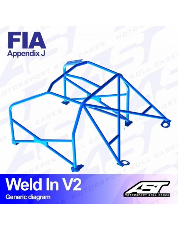 Klatka bezpieczeństwa AUDI 100/200 (C3 Typ44 ) 4-drzwiowa Sedan Quattro spawana w V2