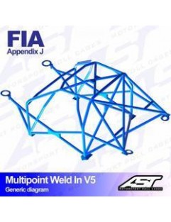 Klatka bezpieczeństwa AUDI Coupe (B3) 2-drzwiowa Coupe Quattro wielopunktowo spawana w V5