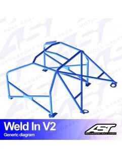 Klatka bezpieczeństwa BMW (E46) 3-Series 4-drzwiowa Sedan RWD spawana w V2