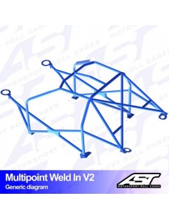 Klatka bezpieczeństwa BMW (E46) 3-Series 4-drzwiowa Sedan RWD wielopunktowo spawana w V2