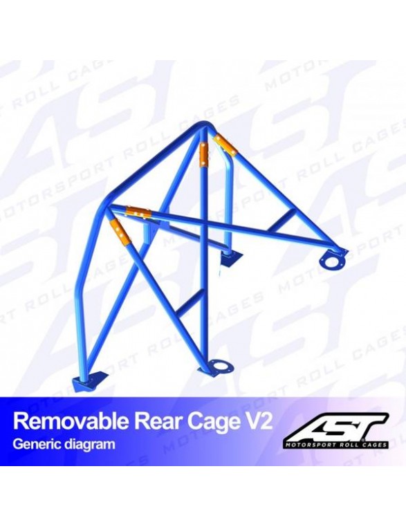 Roll Bar BMW (E34) 5-Series 4-drzwiowa Sedan RWD demontowalna tylna klatka V2