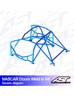 Klatka bezpieczeństwa BMW (E36) 3-Series 3-drzwiowa Compact RWD spawana w V4 NASCAR-door