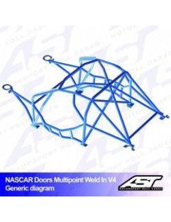 Klatka bezpieczeństwa BMW (E46) 3-Series 3-drzwiowa Compact RWD wielopunktowo spawana w V4 NASCAR-door