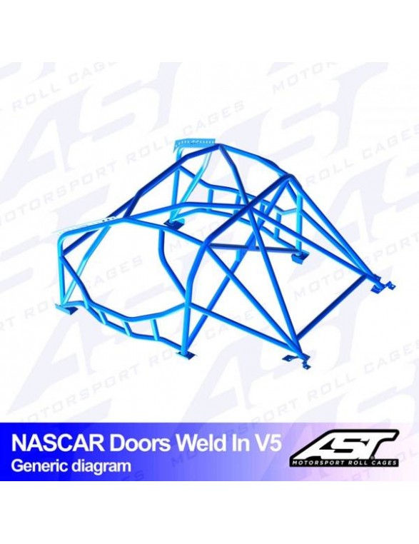 Klatka bezpieczeństwa BMW (E46) 3-Series 2-drzwiowa Coupe RWD spawana w V5 NASCAR-door