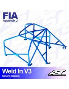 Klatka bezpieczeństwa FIAT Punto (Typ 188) 3-drzwiowa Hatchback FWD spawana w V3