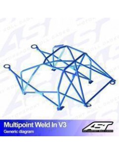 Klatka bezpieczeństwa MAZDA RX-7 (FD) 3-drzwiowa Coupe wielopunktowo spawana w V3