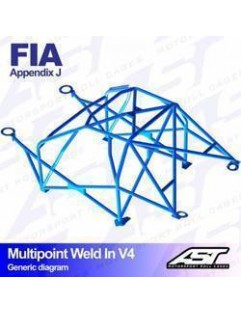 Klatka bezpieczeństwa MITSUBISHI Lancer EVO IV 4-door Sedan wielopunktowo spawana w V4