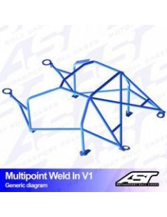 Klatka bezpieczeństwa PEUGEOT 206 (Ph 1/2) 3-drzwiowa Hatchback wielopunktowo spawana w V1