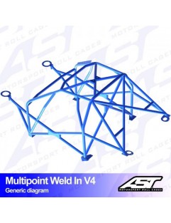 Klatka bezpieczeństwa Renault Megane (Phase 2) 3-drzwiowa Hatchback wielopunktowo spawana w V4