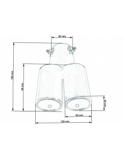 Podwójna końcówka tłumika 60x120mm wejście 60mm