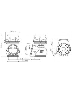 Turbosmart Wastegate 60mm 1.0 Bar Power-Gate Fioletowy zewnętrzny