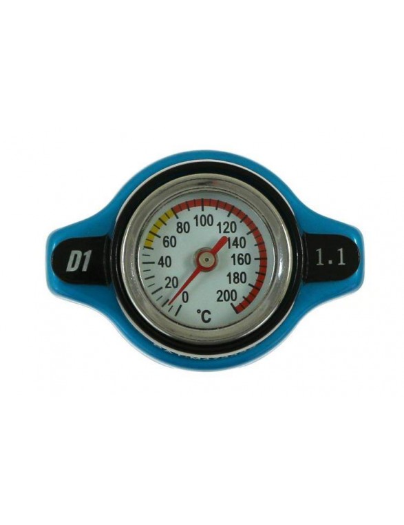 Radiator filler cap with thermometer D1Spec 15mm 1.1Bar Blue