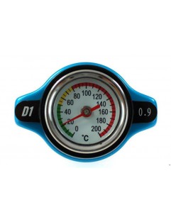 Radiator filler cap with thermometer D1Spec 15mm Blue 0.9Bar