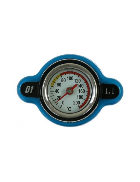 Radiator filler cap with thermometer D1Spec 28mm 1.1Bar Blue