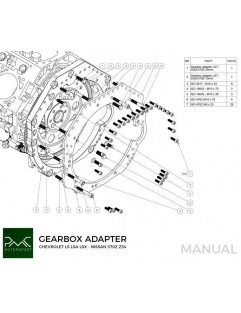 Gearkasse adapter GM LS7 / LS3 / LS1 - Nissan 350Z manual