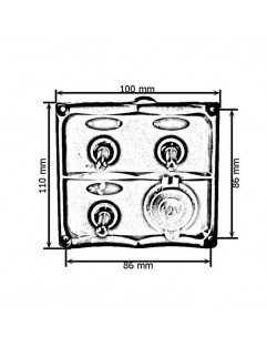 Switch panel 12V SPST / ON-OFFx3, 1xGZ, 2B 15A IP68