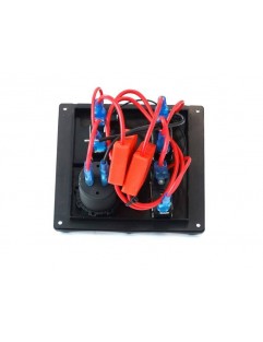 Switch panel 12V SPST / ON-OFFx3, 2xUSB, 2B 15A IP68