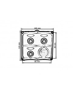 Switch panel 12V SPST / ON-OFFx3, 2xUSB, 2B 15A IP68