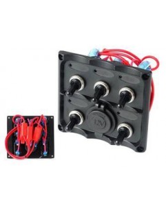 Kontaktpanel 12V SPST / ON-OFFx5, 1xGZ, 3B 15A IP68