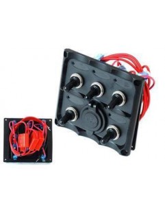 Switch panel 12V SPST / ON-OFFx5, 2xUSB, 3B 15A IP68