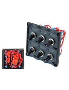 Switch panel 12V SPST / ON-OFFx6, 3B 15A IP68