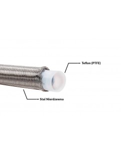 AN10 14 mm PTFE -kabel med stålfläta