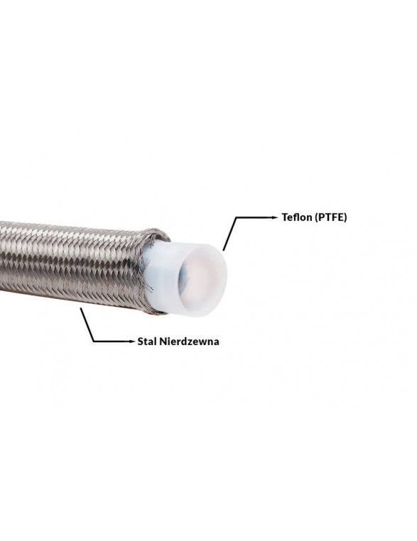 Przewód teflonowy PTFE w oplocie stalowym AN4 5,5mm