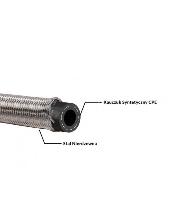 AN6 9 mm GUMMIKABEL med stålfletning