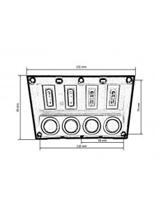 Afbrydere 12 / 24V IP68 ON-OFFx4, 4xB 2x5A 1x10A 1x15A, LED IP68