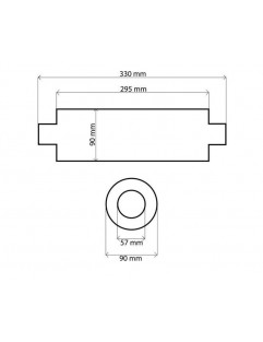 Tłumik Środkowy 57mm TurboWorks RS 304SS 295mm