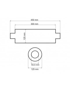 Mellanljuddämpare 63,5 mm TurboWorks RS 409SS 300 mm