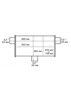 Bakre ljuddämpare 63,5 mm TurboWorks LT 409SS