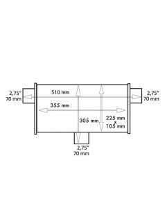 Midterste bagdæmper 70mm TurboWorks LT 409SS