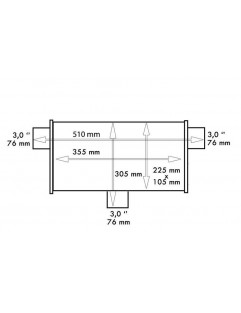 Midterste bagdæmper 76mm TurboWorks LT 409SS