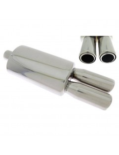 TurboWorks End Muffler 2x76mm, input 63,5mm