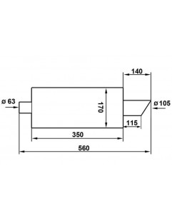 TurboWorks end lydpotte 105 mm, input 63,5 mm