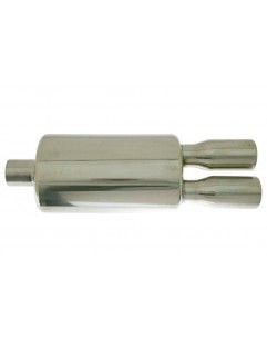 TurboWorks End Muffler 2x76mm, input 63,5mm