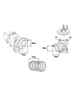 External Wastegate TurboWorks 34mm 0.5 Bar Silver