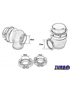 Ekstern Wastegate TurboWorks 40mm 0,5 bar V-bånd sort